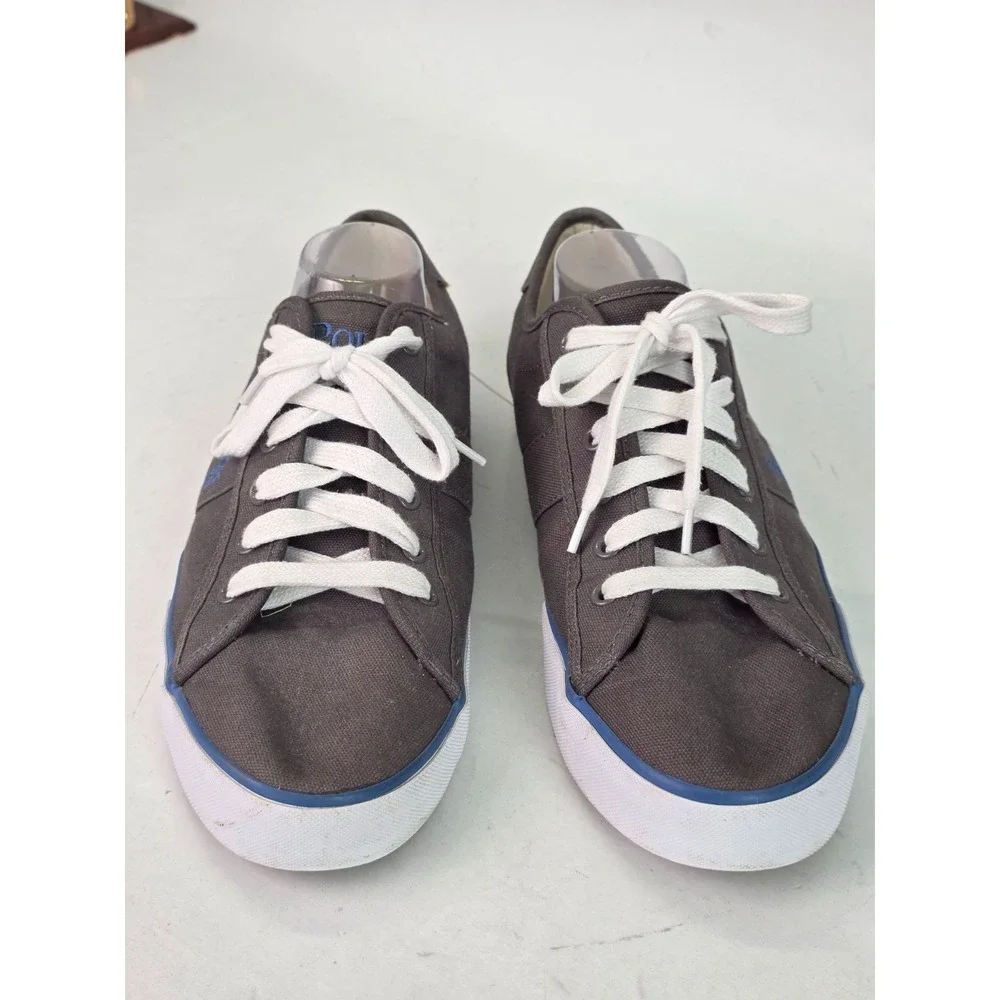 Polo Ralph Lauren Men's Sneakers Size 13‎ D Gray Canvas Clifton Lace Up Shoes